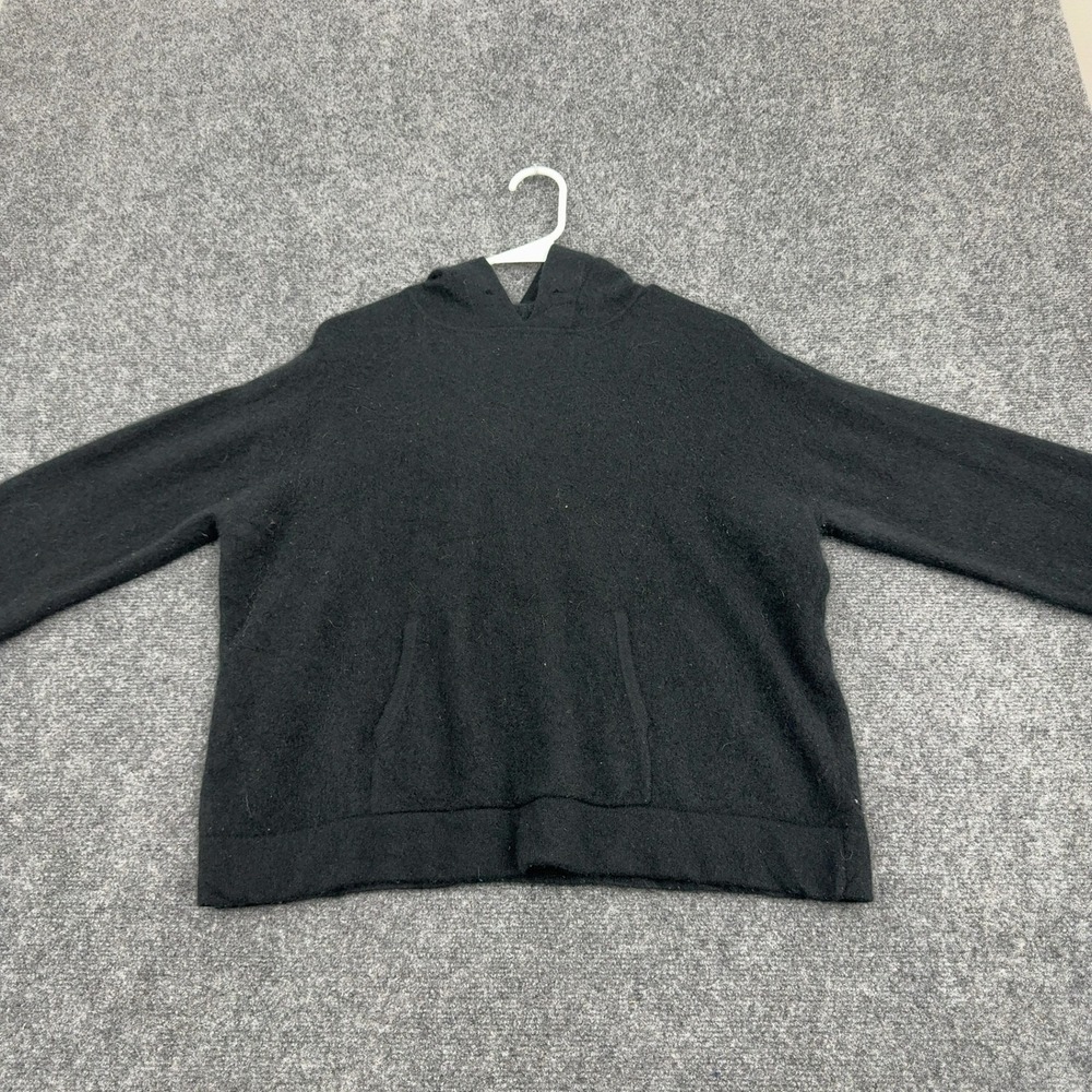 Naadam Hoodie Womens 21.5x21.5 Black Cashmere Pullover Luxury Minimalist Style